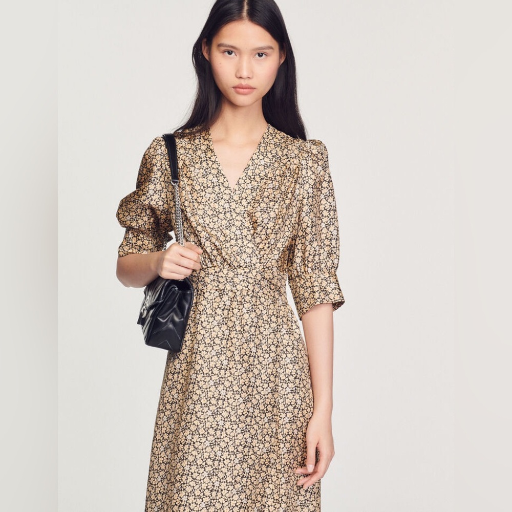 Sandro Women's Enrika Printed Silk Midi Dress - Picture 4 of 4